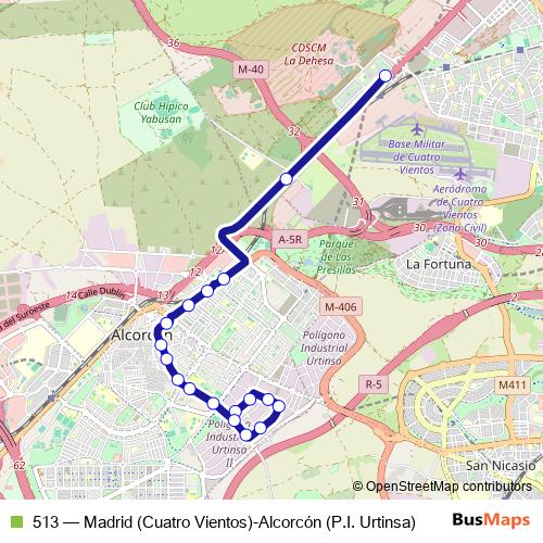 513 bus Line Map