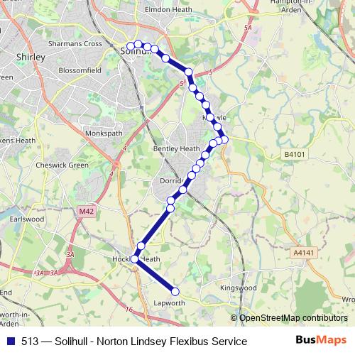 513 bus Line Map
