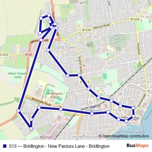 513 bus Line Map