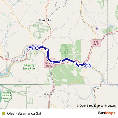 Olean-Salamanca Sat bus Line Map