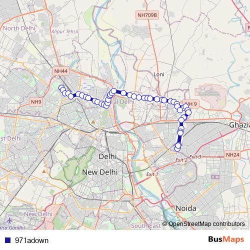 971adown bus Line Map