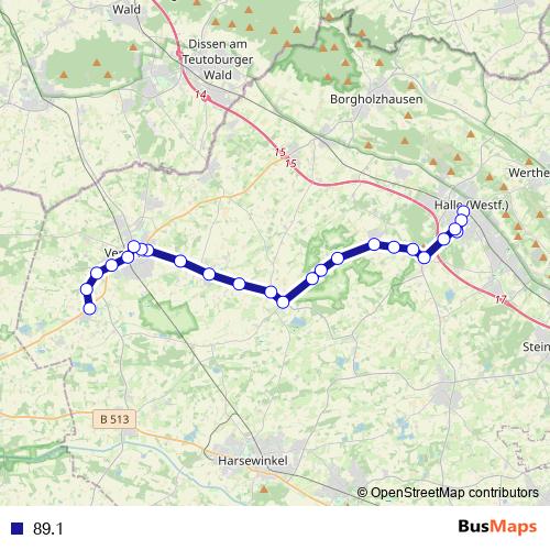 89.1 bus Line Map