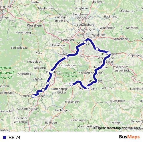 RB 74 rail Line Map
