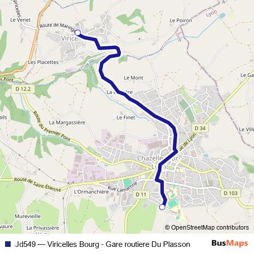 Jd549 bus Line Map