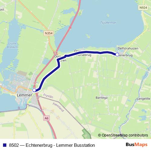 8502 bus Line Map