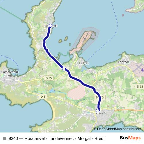 9340 bus Line Map