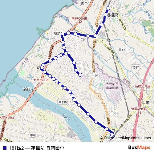 181區2 bus Line Map
