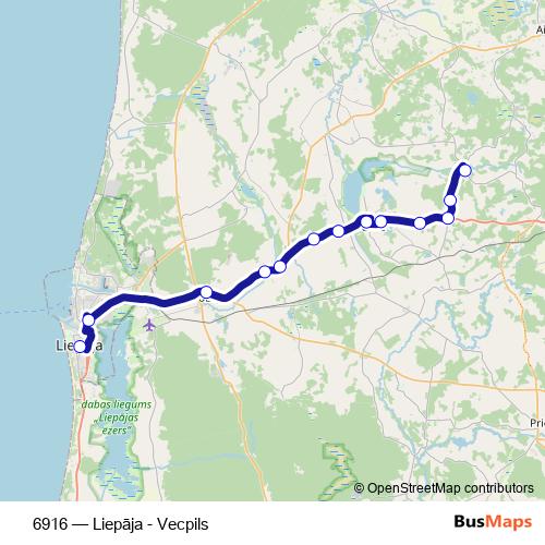 6916 bus Line Map