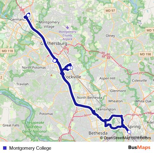 Montgomery College bus Line Map