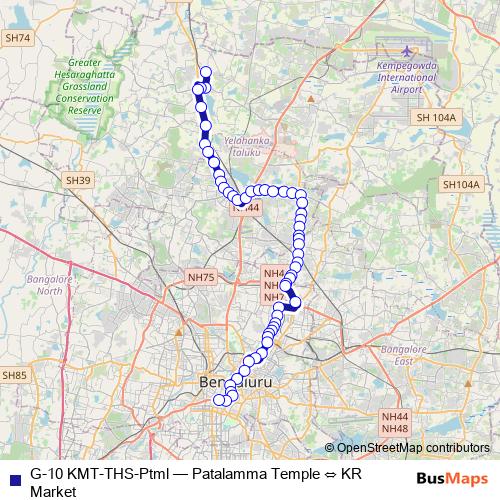 G-10 KMT-THS-Ptml bus Line Map
