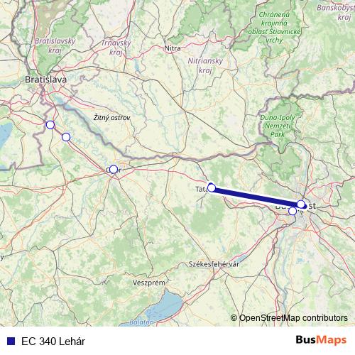 EC 340 Lehár rail Line Map