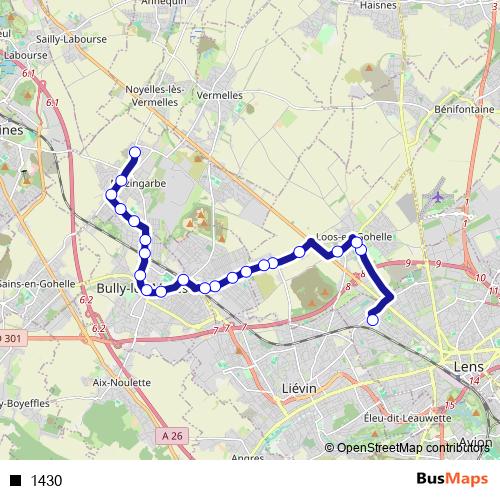 1430 bus Line Map