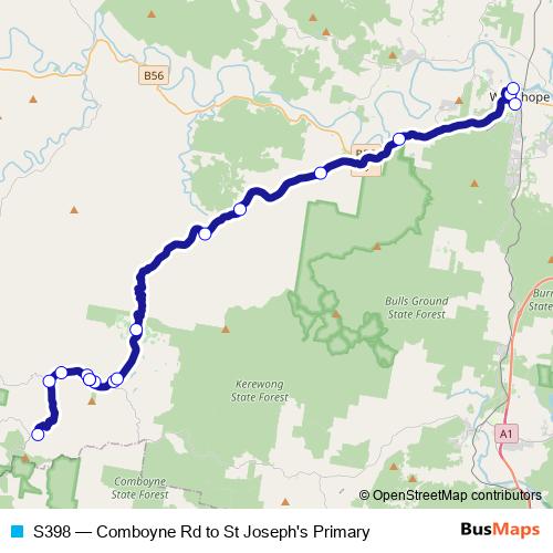 S398 bus Line Map