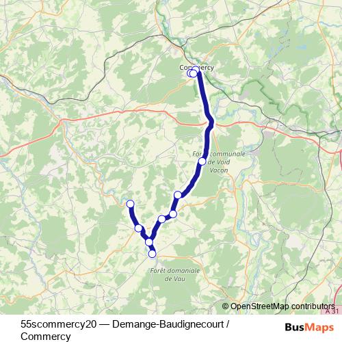 55scommercy20 bus Line Map
