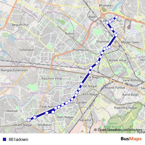 861adown bus Line Map