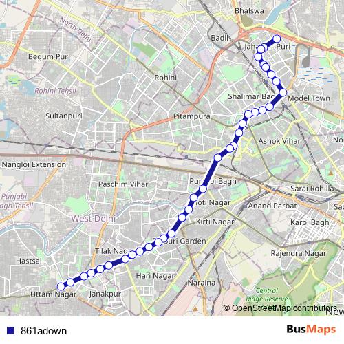 861adown bus Line Map
