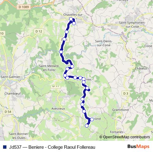 Jd537 bus Line Map