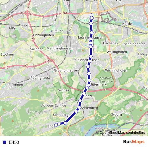 E450 bus Line Map