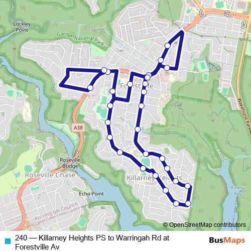 240 bus Line Map