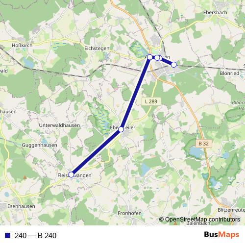 240 bus Line Map