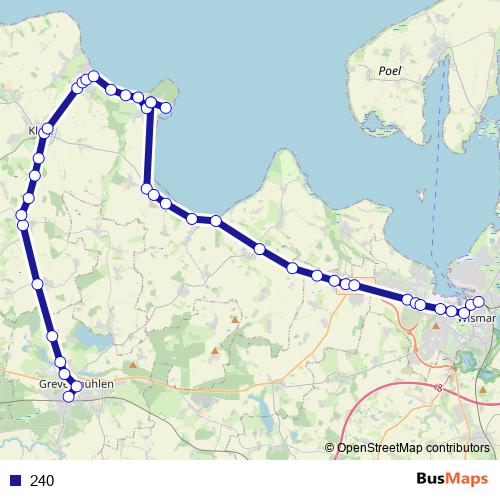 240 bus Line Map