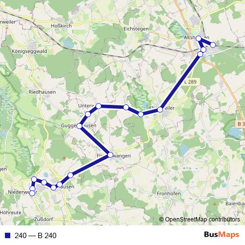 240 bus Line Map