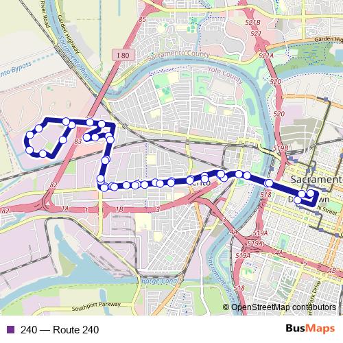 240 bus Line Map