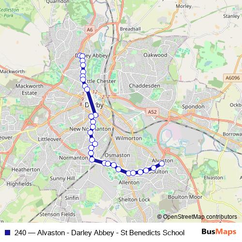 240 bus Line Map