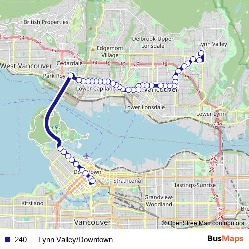 240 bus Line Map