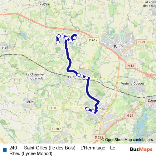 240 bus Line Map