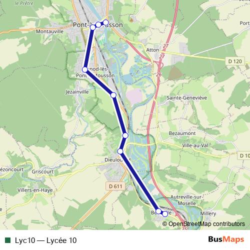 Lyc10 bus Line Map