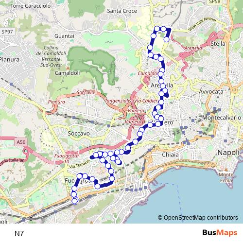 N7 bus Line Map