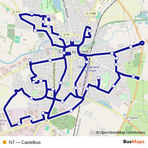 N7 bus Line Map