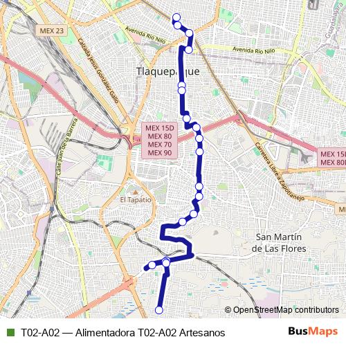 T02-A02 bus Line Map