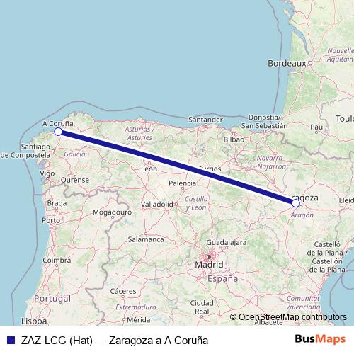 ZAZ-LCG (Hat) air Line Map