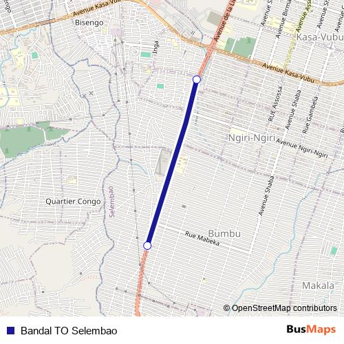 Bandal TO Selembao bus Line Map