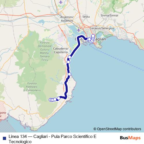 Linea 134 bus Line Map