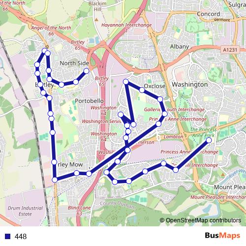 448 bus Line Map