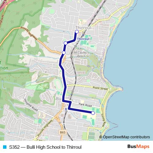 S352 bus Line Map
