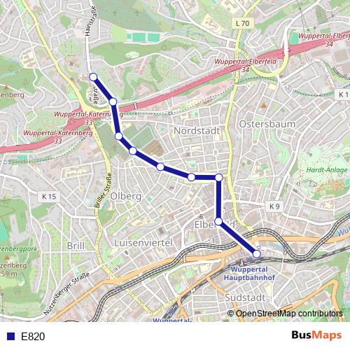 E820 bus Line Map