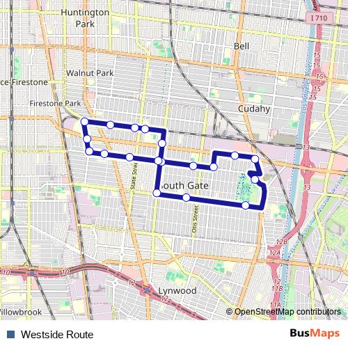 Westside Route bus Line Map