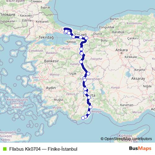 Flixbus Kk0704 bus Line Map