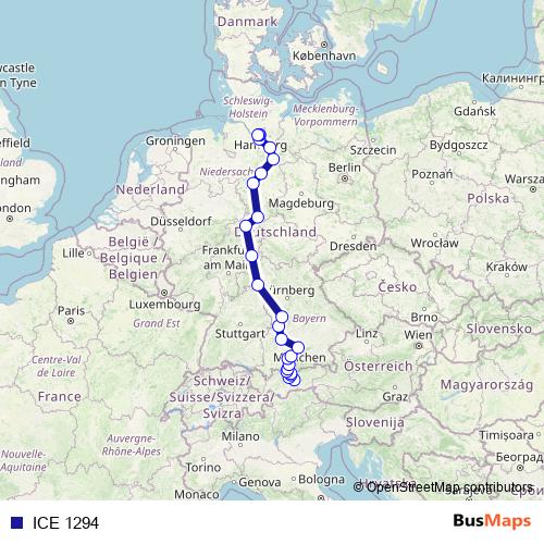 ICE 1294 rail Line Map