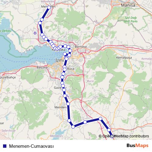 Menemen-Cumaovası rail Line Map