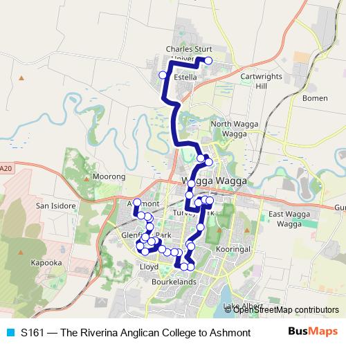 S161 bus Line Map