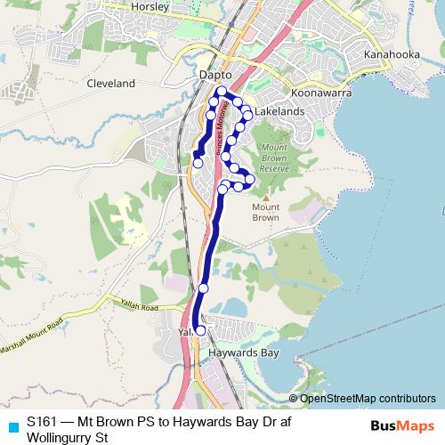 S161 bus Line Map
