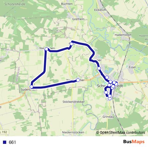661 bus Line Map