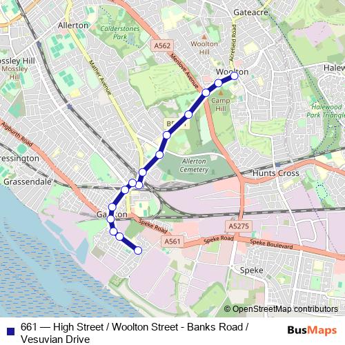661 bus Line Map