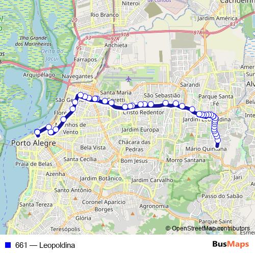 661 bus Line Map