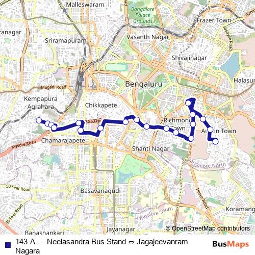143-A bus Line Map